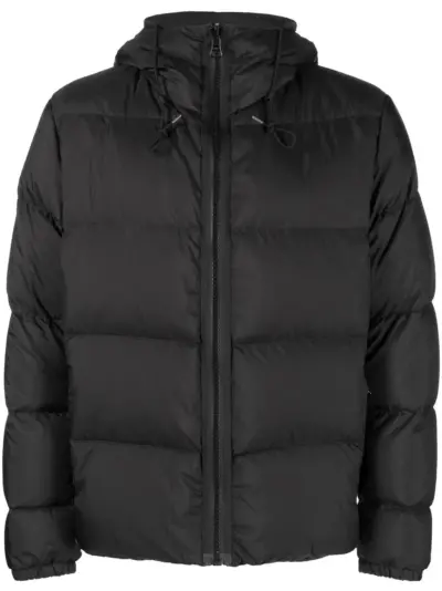 Ten C drawstring hood padded jacket - Black