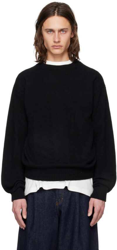The Elder Statesman Black Simple Sweater