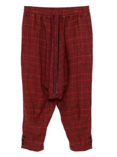 The Viridi-Anne checked drop-crotch trousers - Red
