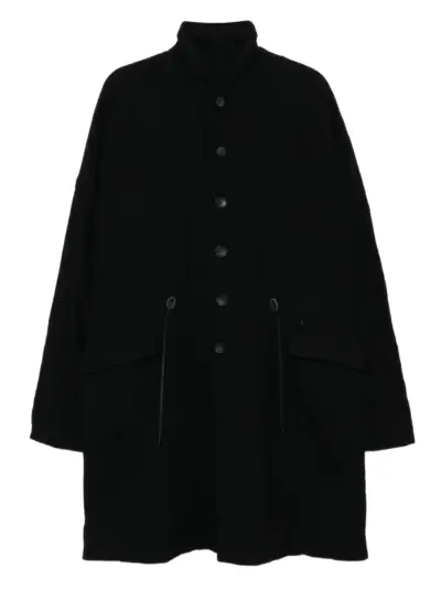 The Viridi-Anne embroidered twil coat - Black