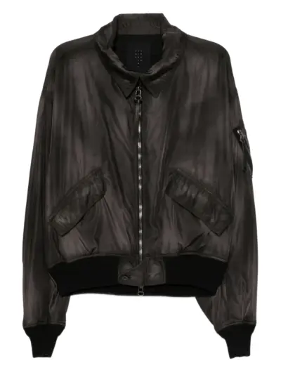 The Viridi-Anne zip-up bomber jacket - Black