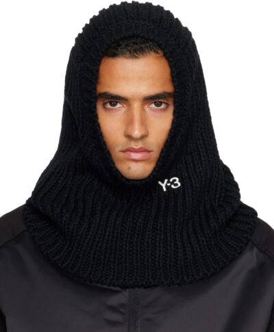 Y-3 Black Knitted Hood Balaclava