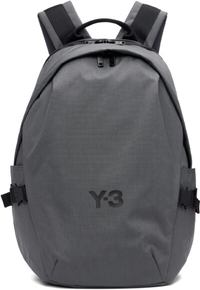 Y-3 Gray Staple Backpack