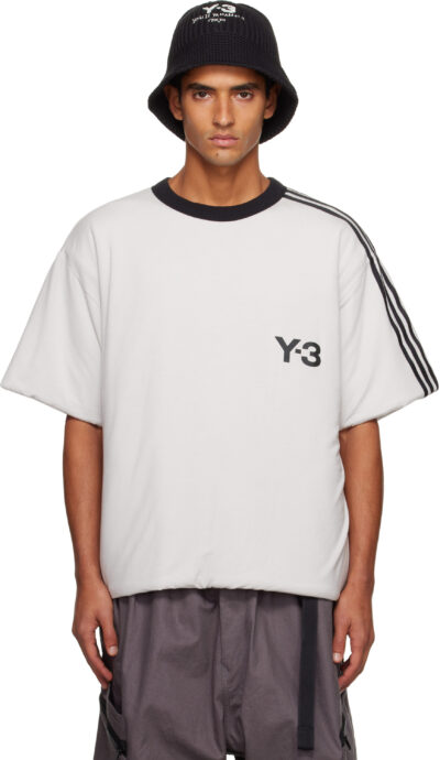 Y-3 White Padded 3 Stripes T-shirt