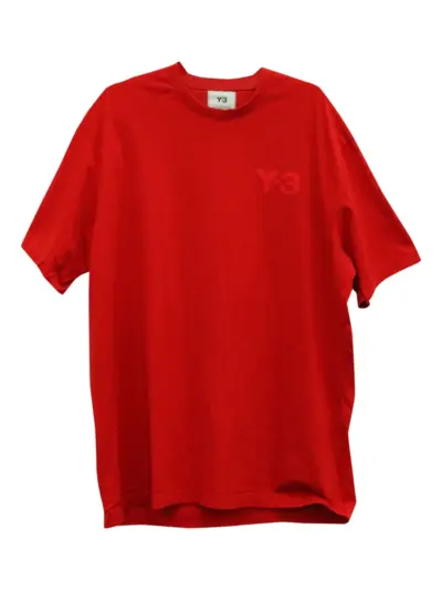Y-3 logo-print short-sleeved T-shirt - Red