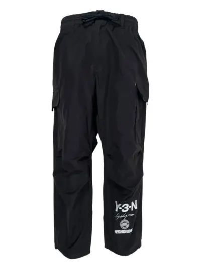 Y-3 x Neighborhood logo-print cargo-pocket trousers - Black