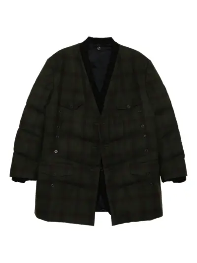 Yohji Yamamoto Madras-check blazer - Green