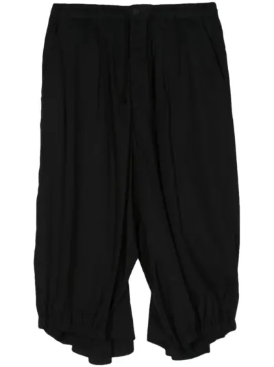 Yohji Yamamoto drawstring-waist crow trousers - Black