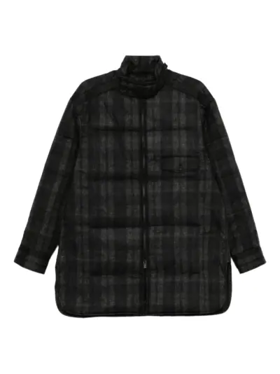 Yohji Yamamoto plaid padded jacket - Brown