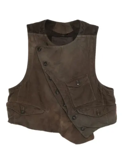 Ziggy Chen asymmetric-hem vest - Brown