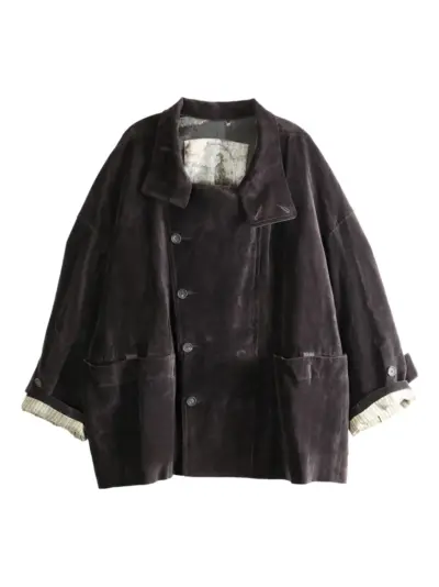 Ziggy Chen buttoned patch-pocket coat - Brown