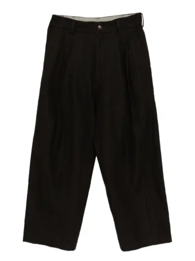 Ziggy Chen pleated wide-leg trousers - Brown