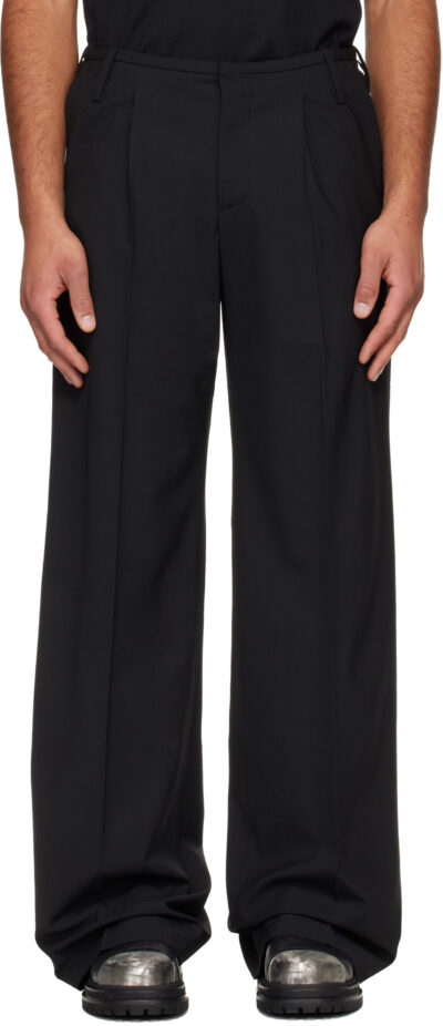 032c Black Wide Leg Suit Trousers