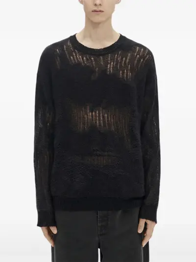 Ann Demeulemeester Distressed knit sweater - Black
