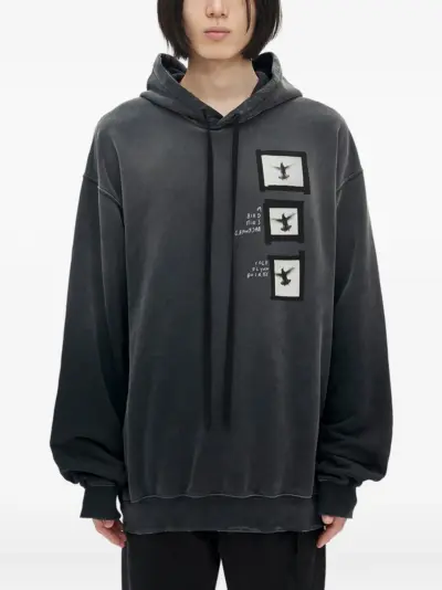 Ann Demeulemeester Ollie printed hoodie - Black