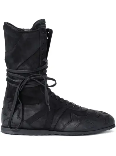 Ann Demeulemeester Palne suede lace-up sneakers - Black
