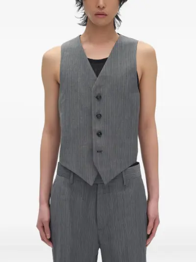 Ann Demeulemeester pinstripe-pattern waistcoat - 083 GREY