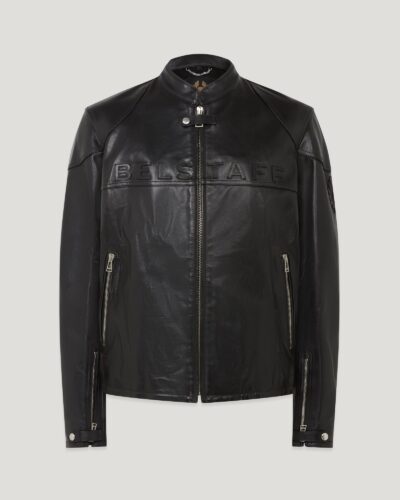 Belstaff Competition Racer Jacket Men's Waxed Leather Black Size M