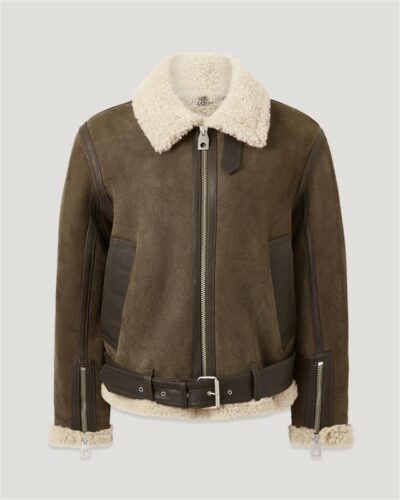 Belstaff Erskine Biker Jacket Women's Elevated Shearling Light Brown / Natural Size XS