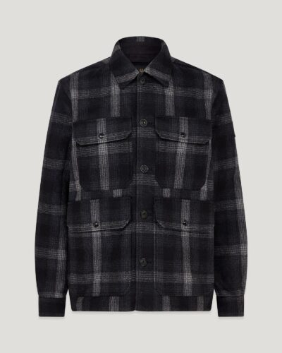 Belstaff Forge Jacket Men's Wool Check Multi Grey Size L