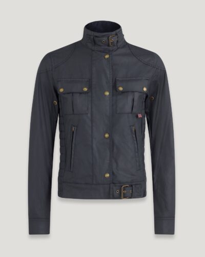 Belstaff Gangster Jacket Women's Waxed Cotton Dark Navy Size UK 12
