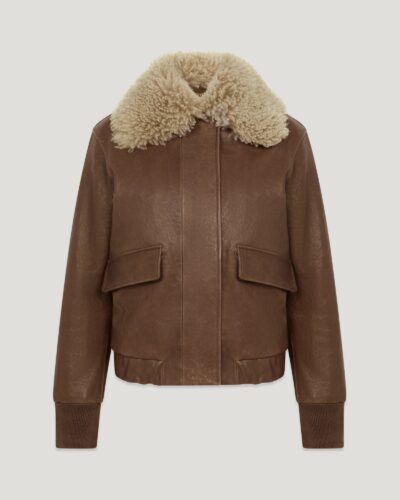 Belstaff Knox Jacket Women's Lamb Leather Dark Earth Size XS