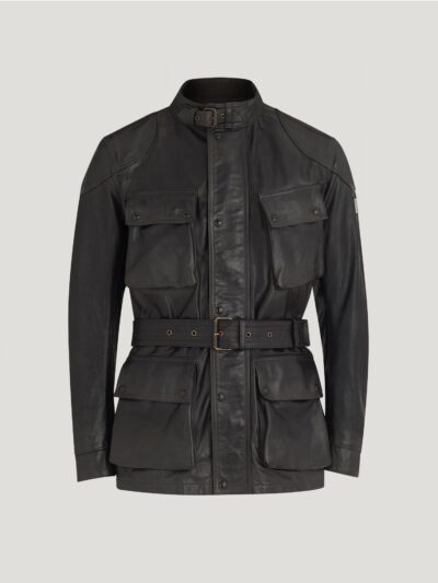 Belstaff Legacy Trialmaster Panther Jacket Men's Hand Waxed Leather Antique Black Size UK 38