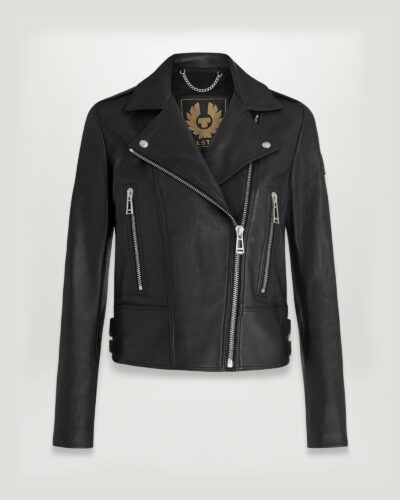 Belstaff Marianne Jacket Women's Nappa Leather Black Size UK 10