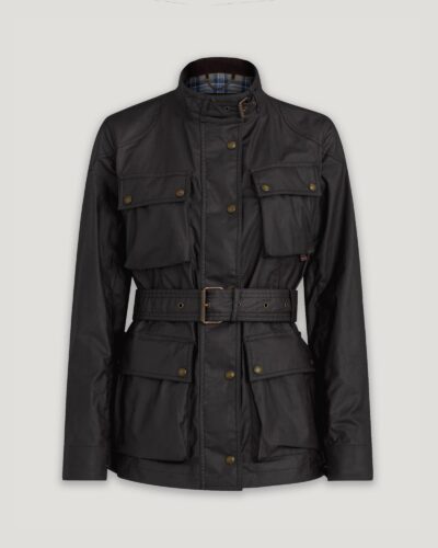 Belstaff Trialmaster Jacket Women's Waxed Cotton Black Size UK 4