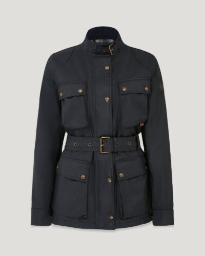Belstaff Trialmaster Jacket Women's Waxed Cotton Dark Navy Size UK 12