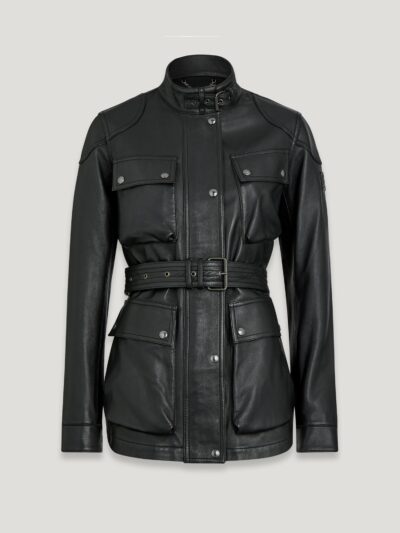 Belstaff Trialmaster Panther Jacket Women's Nappa Leather Black Size UK 8