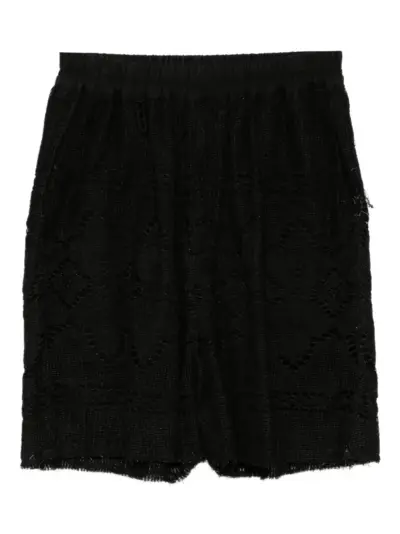 By Walid lace-embellished shorts - Black