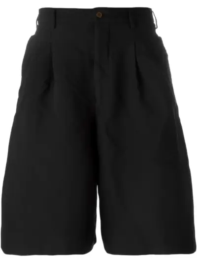 Comme des Garçons Homme Plus pleated detail bermuda shorts - Black