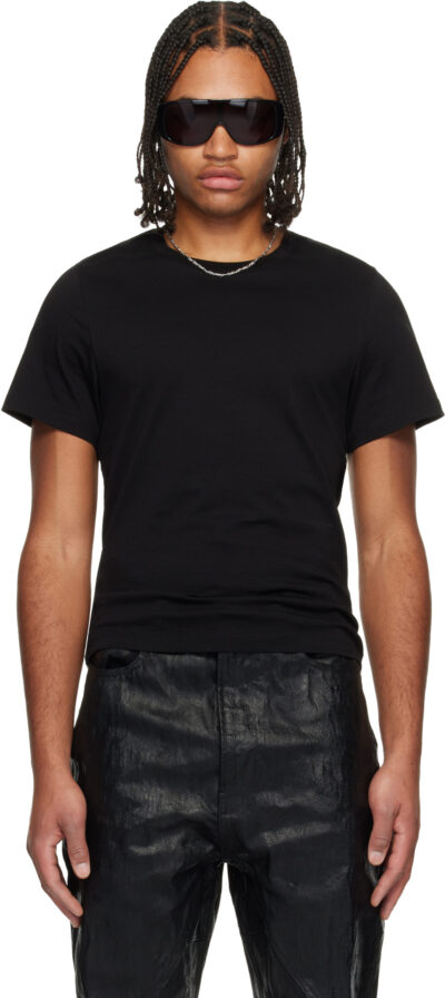 DET BLEV SENT Black Cropped T-shirt