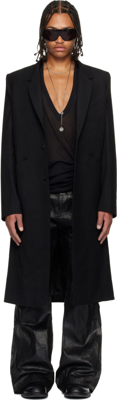 DET BLEV SENT Black Tailored Coat