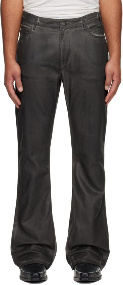 DET BLEV SENT Gray Garment-Dyed Waxed Jeans