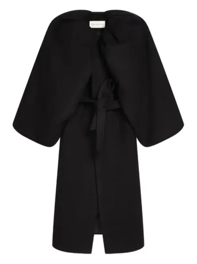 DRIES VAN NOTEN balloon-sleeve wool coat - Black