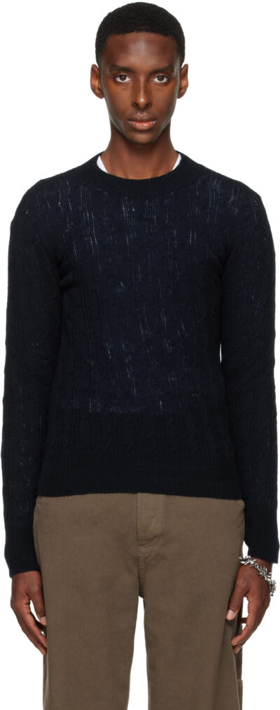 Dries Van Noten Black Crewneck Sweater