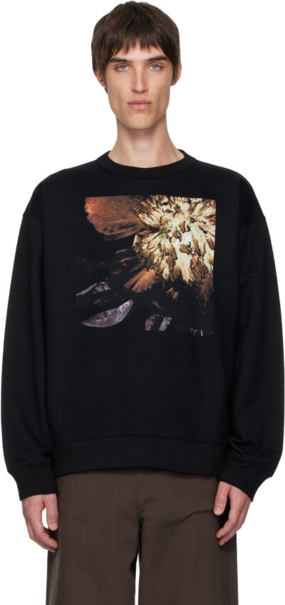 Dries Van Noten Black Graphic Sweatshirt