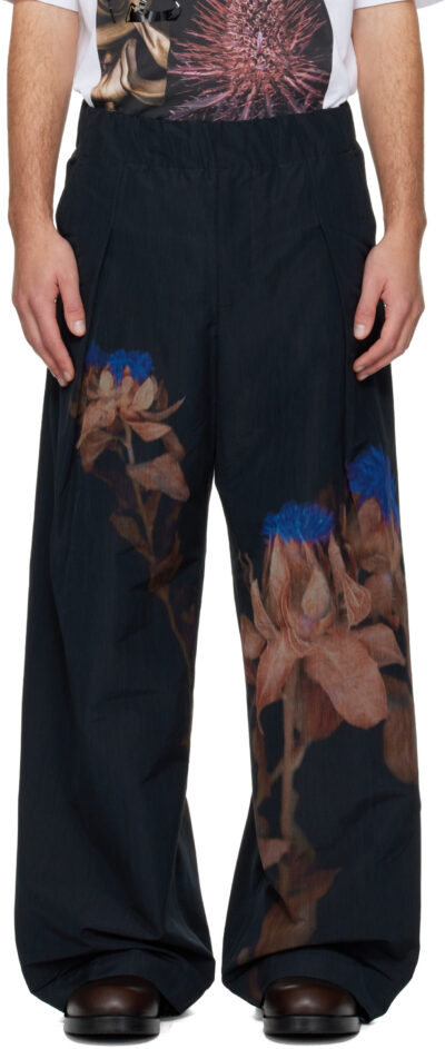 Dries Van Noten Black Pleated Trousers