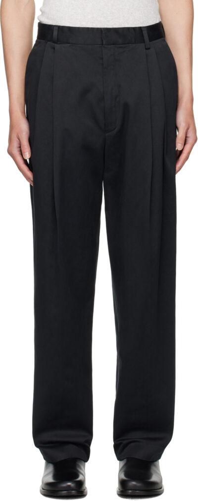 Dries Van Noten Black Pleated Trousers