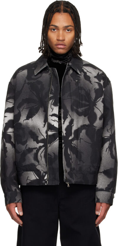 Dries Van Noten Black Printed Jacket