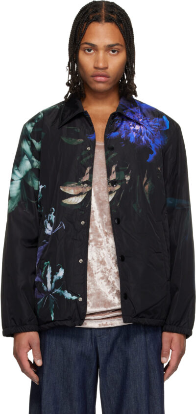 Dries Van Noten Black Printed Jacket