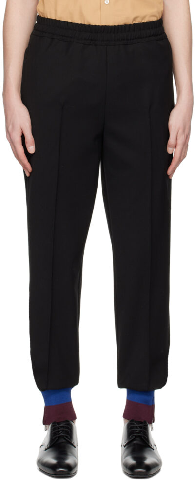 Dries Van Noten Black Striped Cuff Trousers