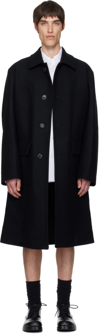 Dries Van Noten Black Wool Coat