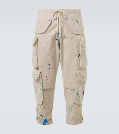 Greg Lauren Painters printed cotton cargo pants