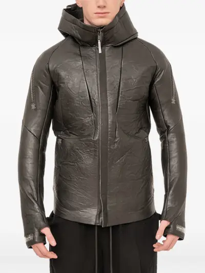 Isaac Sellam Experience Malfeiteur hooded zip-up leather jacket - Black