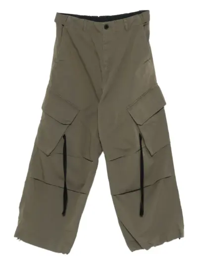 Isabel Benenato cotton cargo trousers - Green