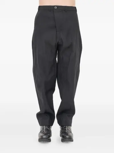 Jan Jan Van Essche crinkled cotton trousers - Black