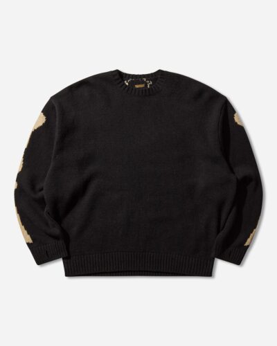 KAPITAL Men s 5G Wool Bone Crewneck Sweater Black